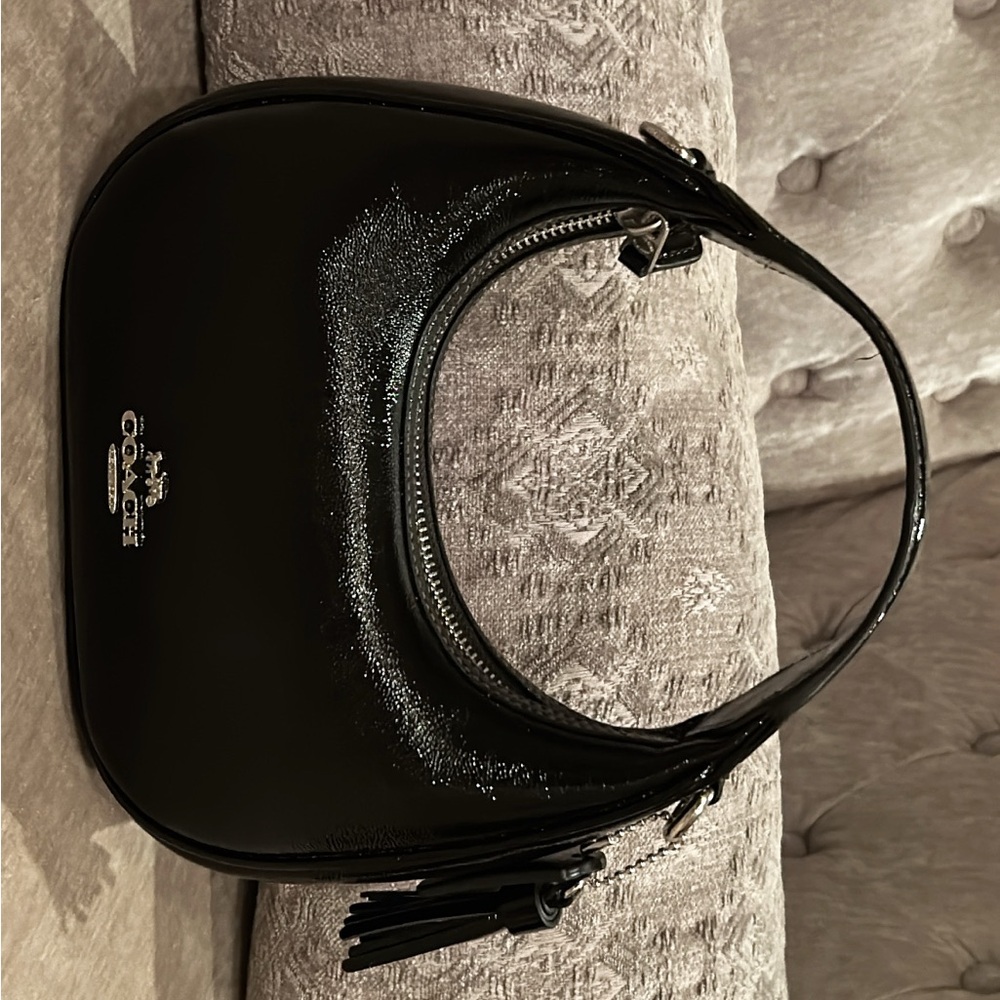 COACH Black Patent Leather Shoulder Bag
